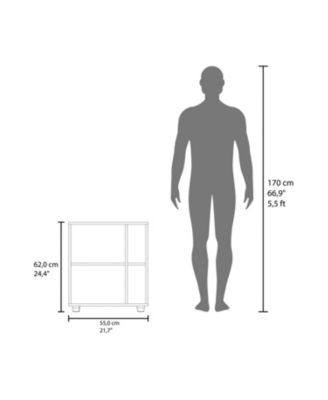 Parade Under Pedestal Sink Cabinet, 1 Door, 5 Open Compartments, Melamine Finish, White