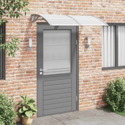 Door Canopy Gray Polycarbonate 59.1x29.5 in Durable Door Canopy