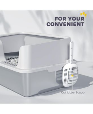 Stainless Steel Litter Box, Enclosed Cat Litter Box, Light