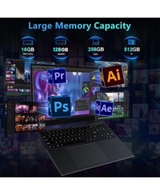 17.6 inch Student-Laptop Computer, 2025 16GB RAM 384GB SSD Expandable 512GB Windows 11 Laptop, Quad-Cores Processor, 1080P FHD Display, 1 Year Office 365, Backlit Keyboard, WiFi 6, Type C