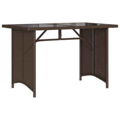 Garden Table Brown PE Rattan 43.3 x 26.8 in