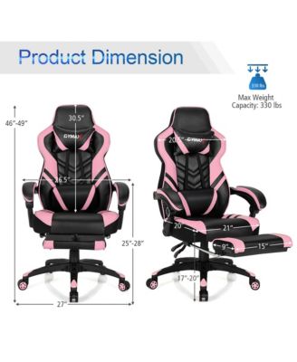 Office Computer Desk Chair Gaming Chair Adjustable Swivel w/Footrest