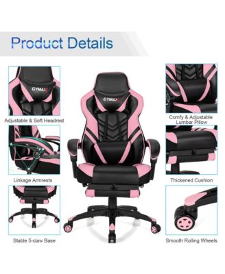 Office Computer Desk Chair Gaming Chair Adjustable Swivel w/Footrest