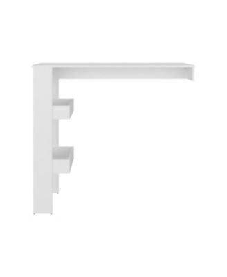 Drysdale Bar Table, Three Open Side Shelves, Modern Design for Kitchen or Dining Area, White