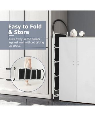 4 Step Ladder Folding Stool Heavy Duty 330Lbs Capacity Industrial Lightweight