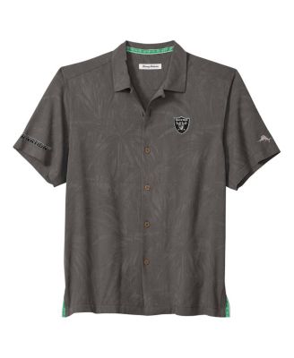 Men's Gray Las Vegas Raiders Endzone Paradise COOLMAX Button-Up Shirt