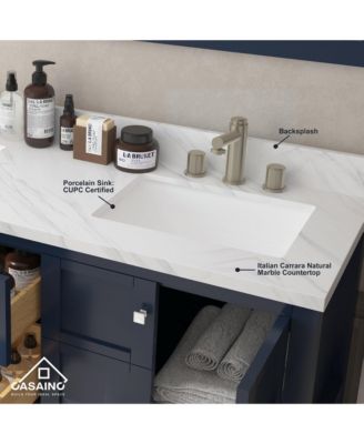 60-Inch Solid Wood Bathroom Vanity with Matching Top and Ceramic Basin