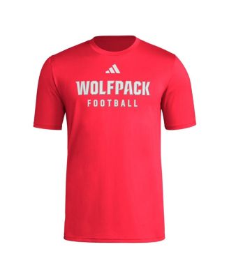 Men's Red NC State Wolfpack Locker Practice Football Pre-Game T-Shirt
