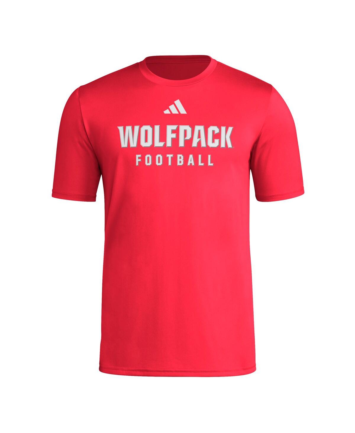 Adidas Originals Men's Red Nc State Wolfpack Locker Practice Football Pre-game T-shirt In Red