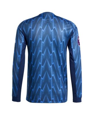 Men's Blue Arsenal 2025/26 Away Authentic Long Sleeve Jersey with Patch