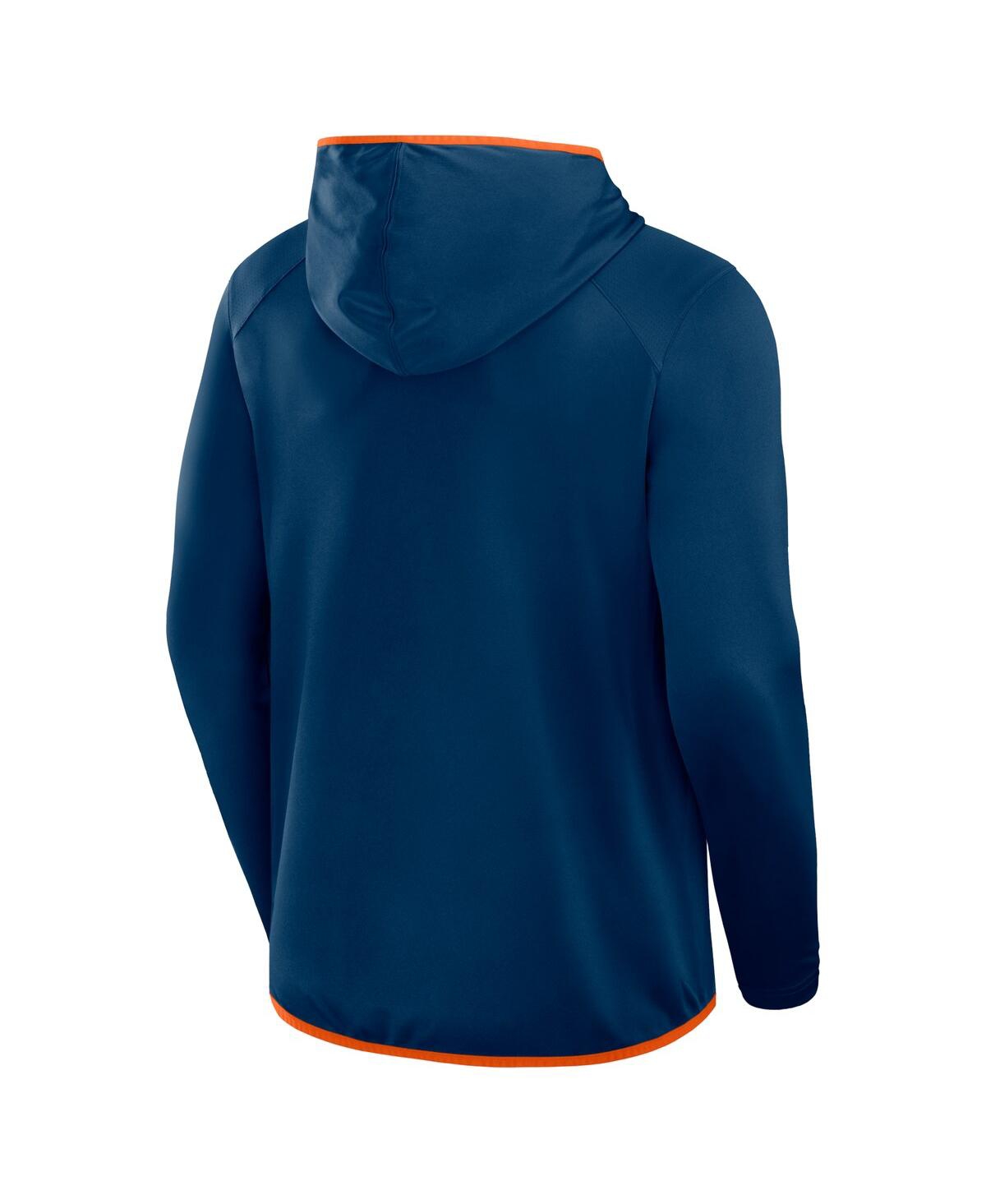 Fanatics Men's Navy Chicago Bears Transitional Defender Hoodie Long Sleeve T-shirt In Blue