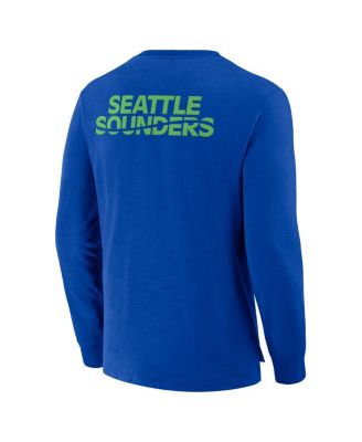 Men's Blue Seattle Sounders FC Lob Attempt Stadium Slub Long Sleeve T-Shirt