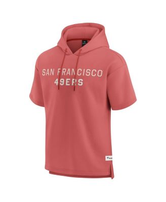 Men's Red San Francisco 49ers Elements Future Ground Lettering Short Sleeve Pullover Hoodie