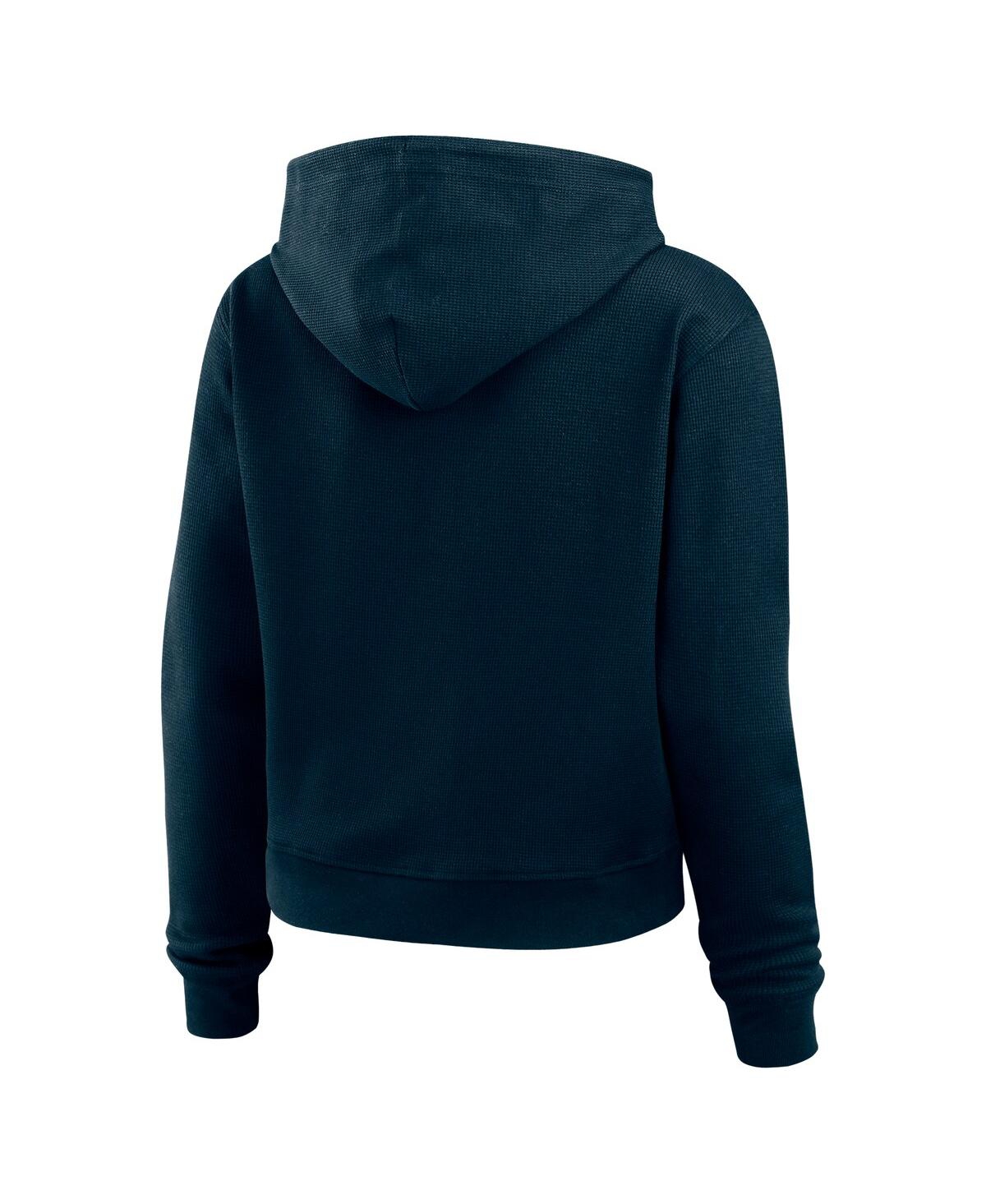 Wear By Erin Andrews Women's Navy Chicago Bears Waffle Hoodie Pullover Top In Green