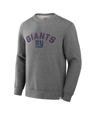 Men's Heather Gray New York Giants Loop Terry Pullover Sweatshirt