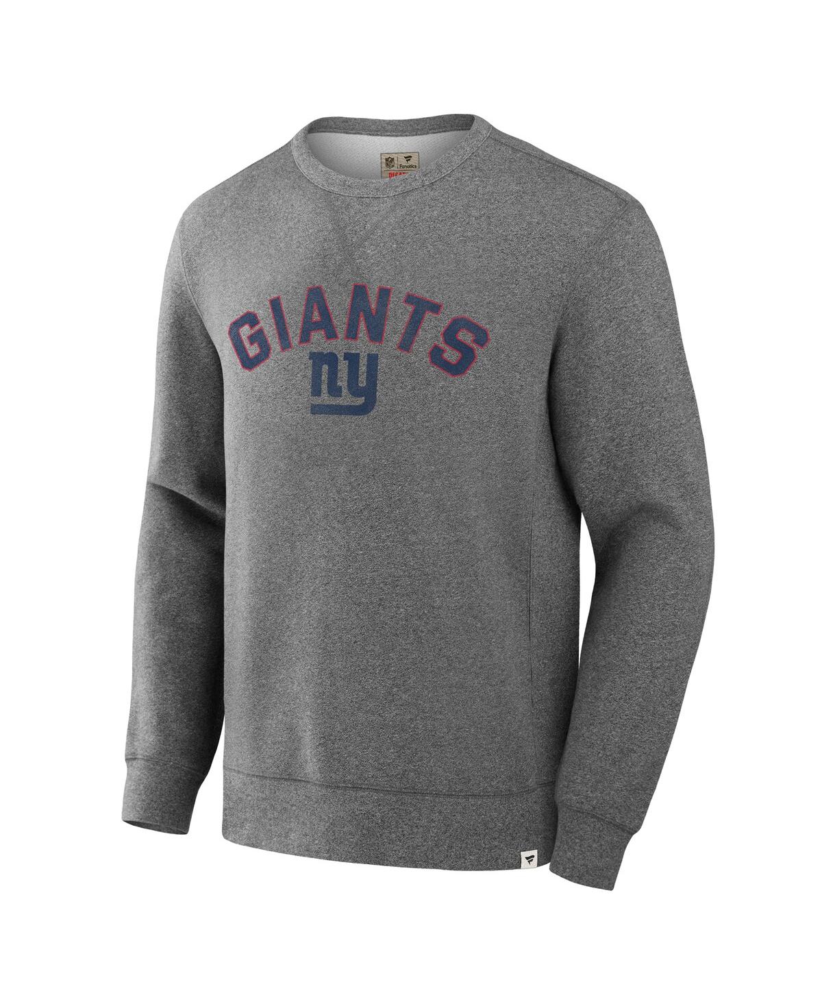 Fanatics Men's Heather Gray New York Giants Loop Terry Pullover Sweatshirt In Gray