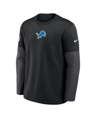 Men's Black Detroit Lions Sideline Scripted to Win Performance Long Sleeve T-Shirt