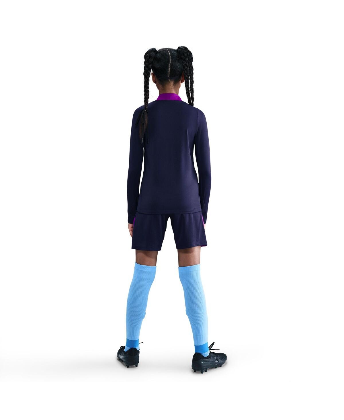 Nike Big Boys And Girls Navy Barcelona 2025/26 Strike Drill Quarter-zip Long Sleeve Top In Blue