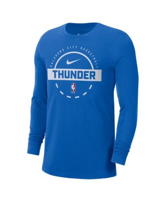 Men's Blue Oklahoma City Thunder Authentic Long Sleeve Practice T-Shirt