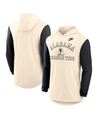 Men's Natural/Black Alabama Crimson Tide Legacy Color Block Tri-Blend Performance Long Sleeve Hoodie T-Shirt
