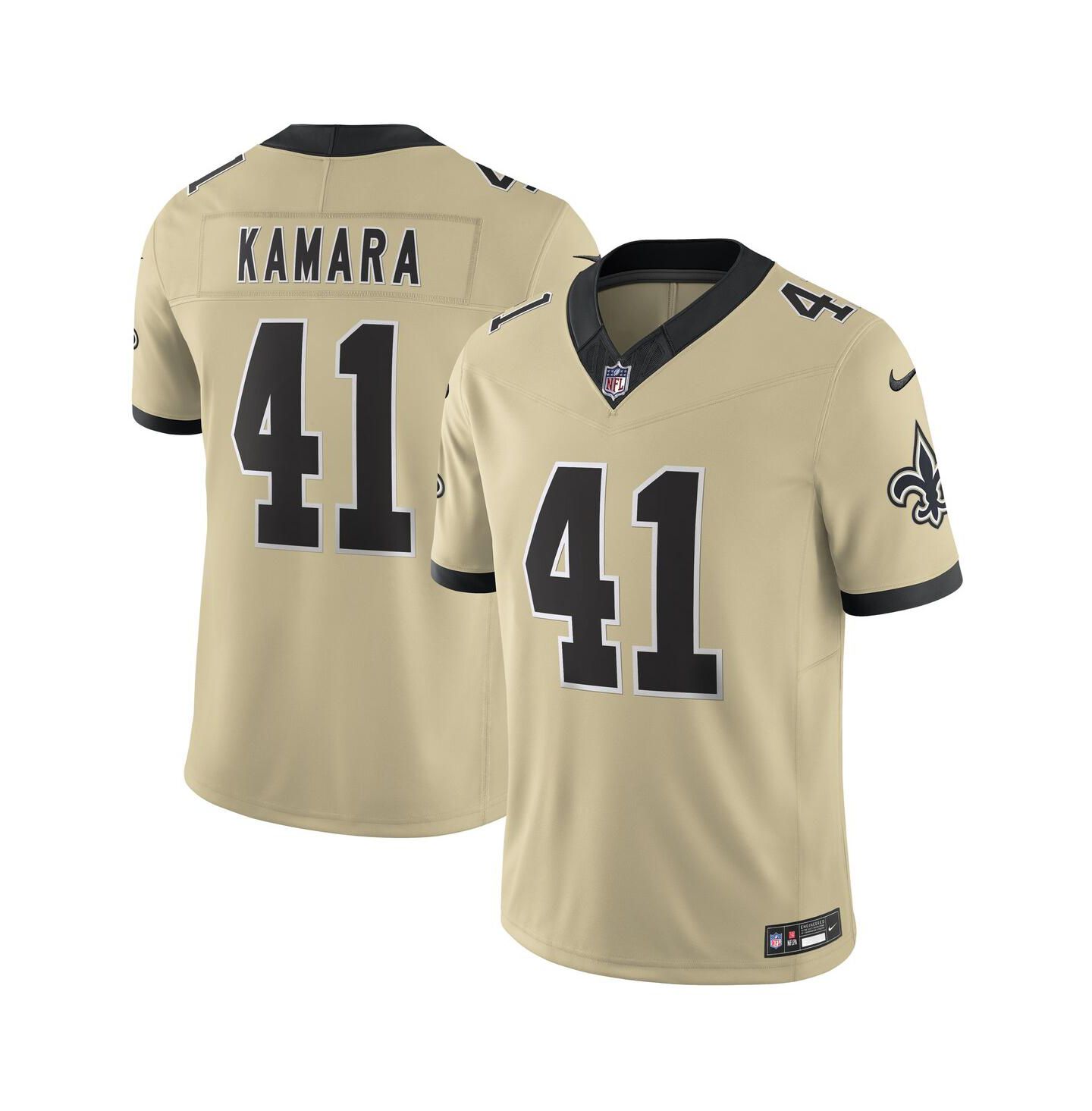 Мужской топ Nike Alvin Kamara Gold New Orleans Saints Gameday Golds Alternate Vapor F.U.S.E. Limited Jersey — фото 1