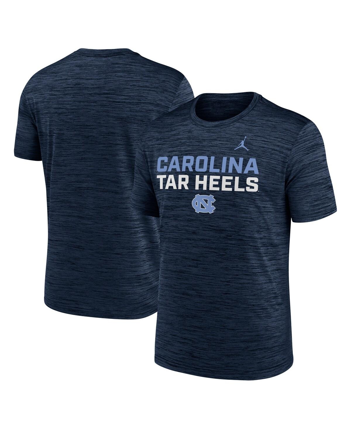 Jordan Men's Navy North Carolina Tar Heels Campus Center Stack Velocity Performance T-shirt In Blue