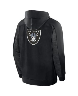 Men's Black Las Vegas Raiders Checkdown Pass Full-Zip Hoodie