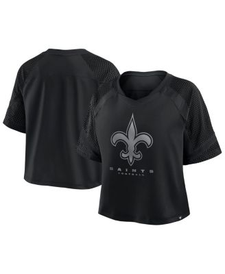 Fanatics - Women's New Orleans Saints Oversized Raglan V-Neck Blackout Fashion Jersey