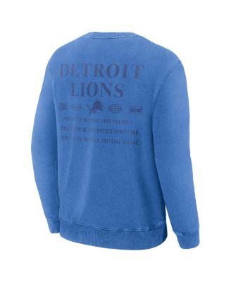 Men's Blue Detroit Lions Deep Route Pullover Sweatshirt