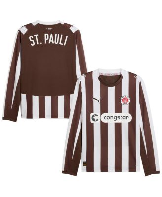 Puma - Men's Brown St. Pauli 2025/26 Replica Home Long Sleeve Jersey