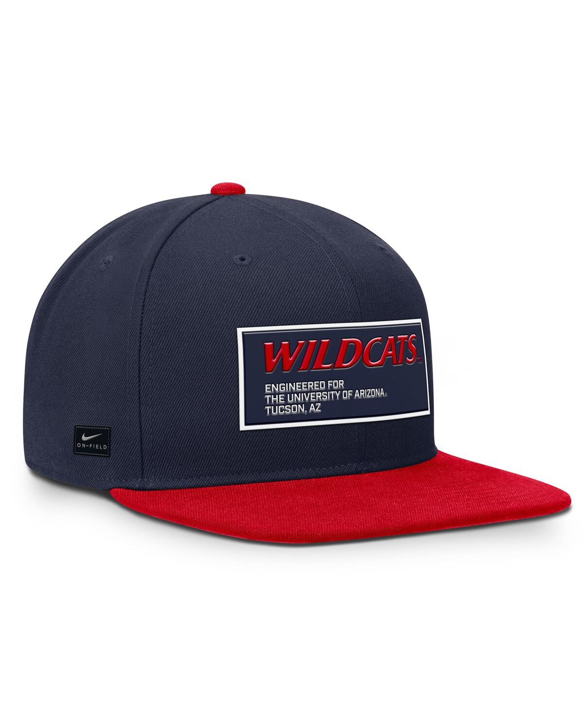 Nike Men's Navy/red Arizona Wildcats 2025 On-field Patch Pro Dri-fit Snapback Hat In Blue