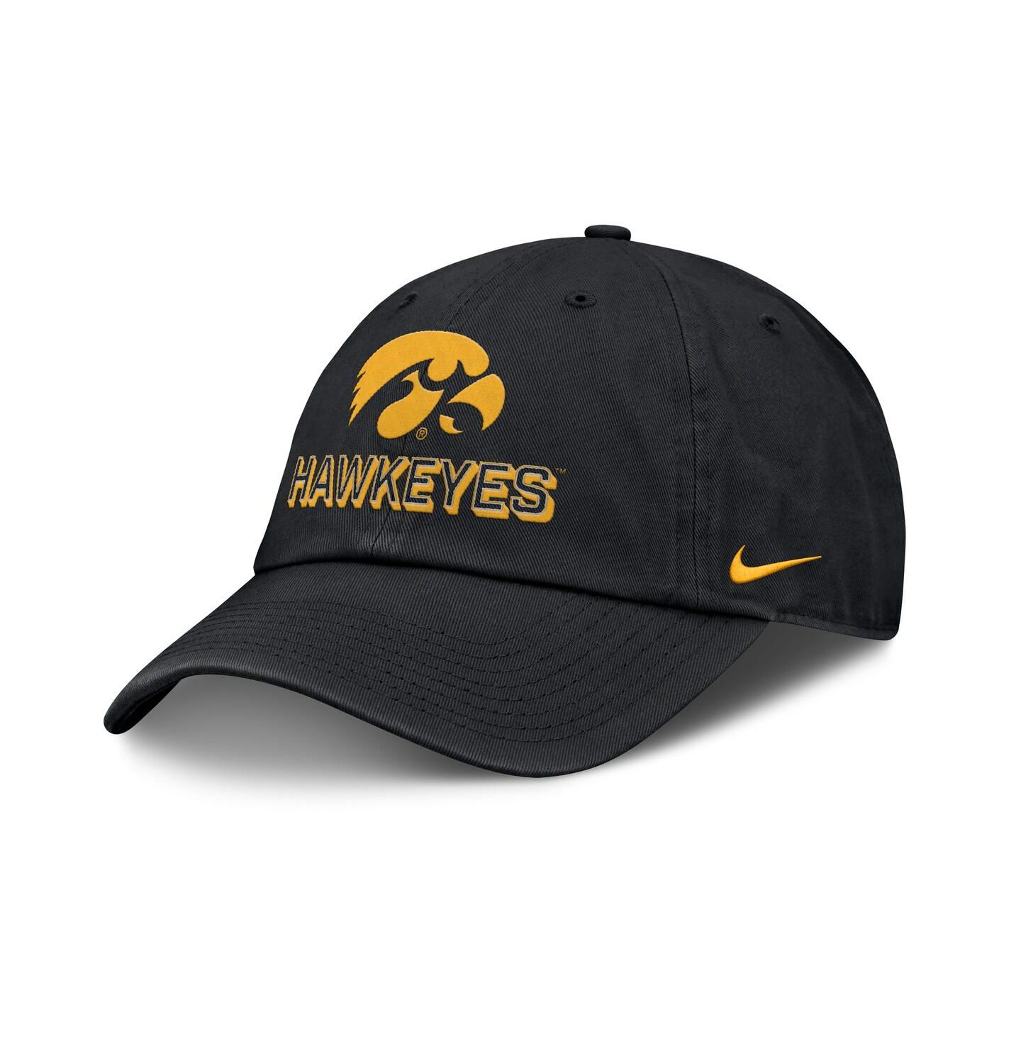 Мужская кепка Nike Black Iowa Hawkeyes 2025 On-Field Club Adjustable Hat — фото 1