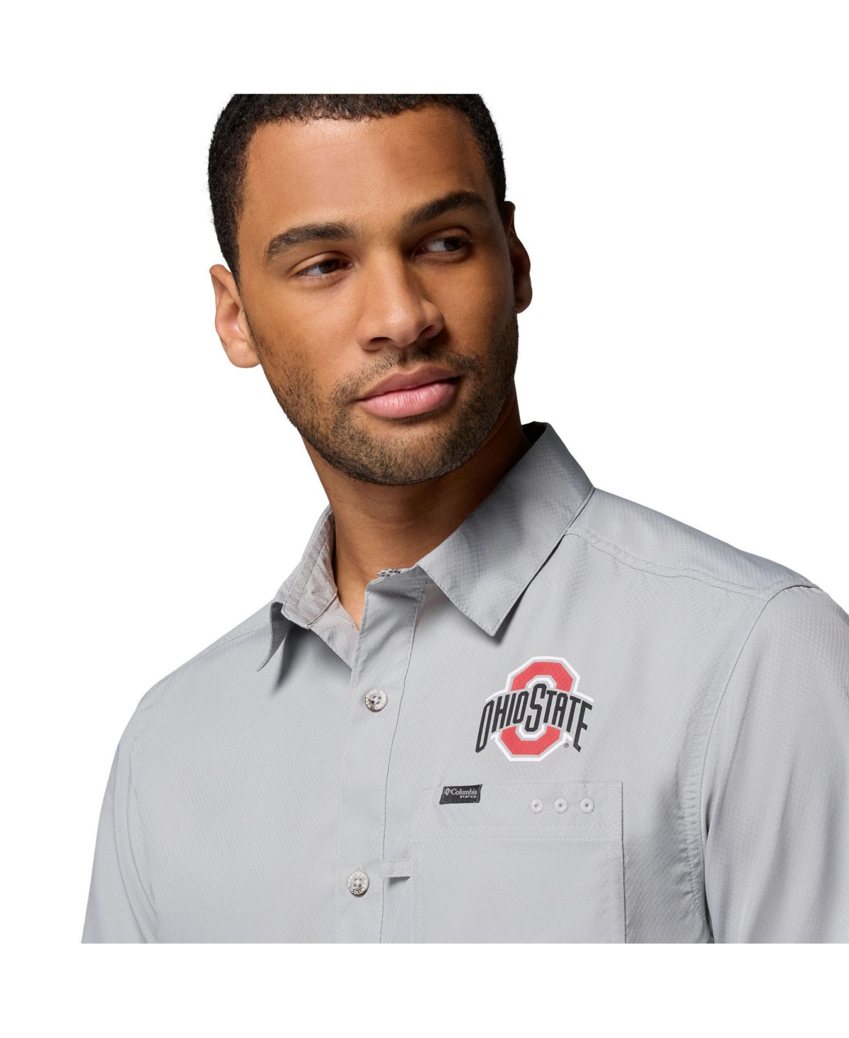 Columbia Men's Gray Ohio State Buckeyes Slack Tide Camp Button-up Shirt In Gray