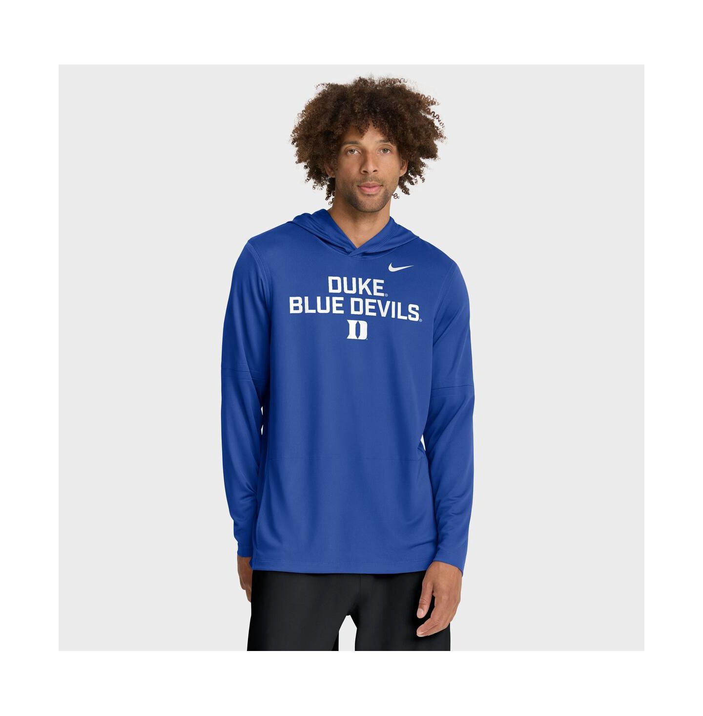 Мужское худи Nike Royal Duke Blue Devils 2025 Sideline Performance Long Sleeve T-Shirt — фото 1