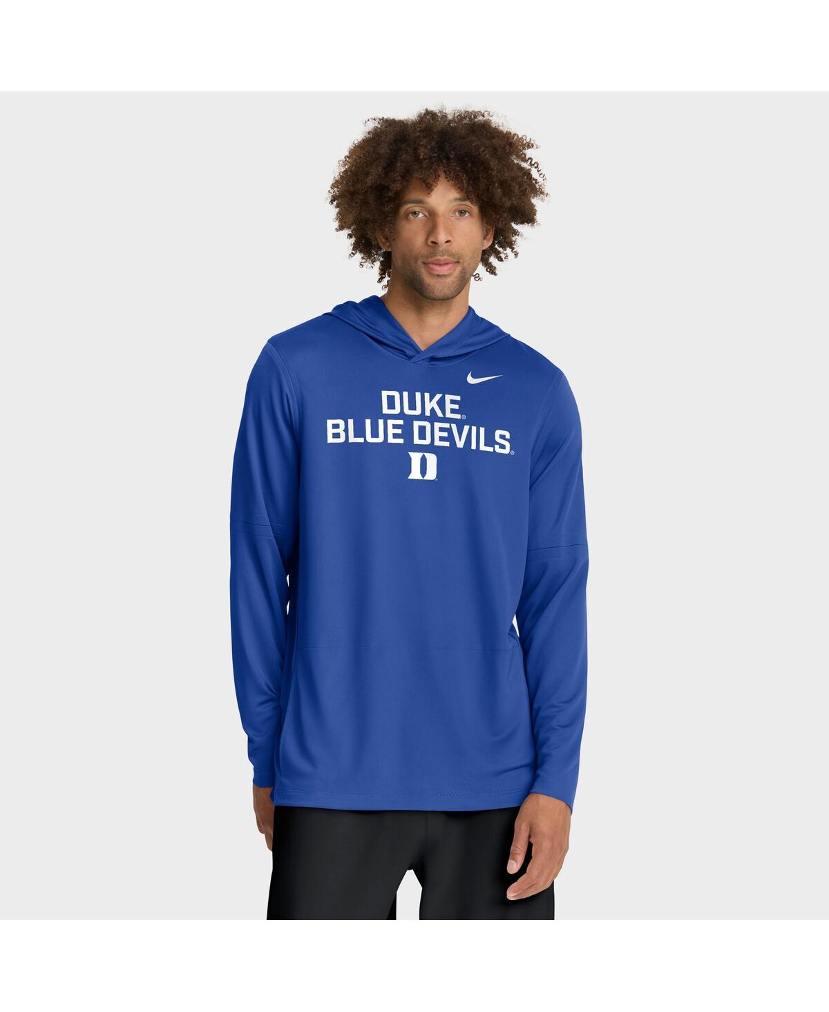 Nike Duke Sideline  Men's Dri-fit College Long-sleeve Hooded Top In Blue