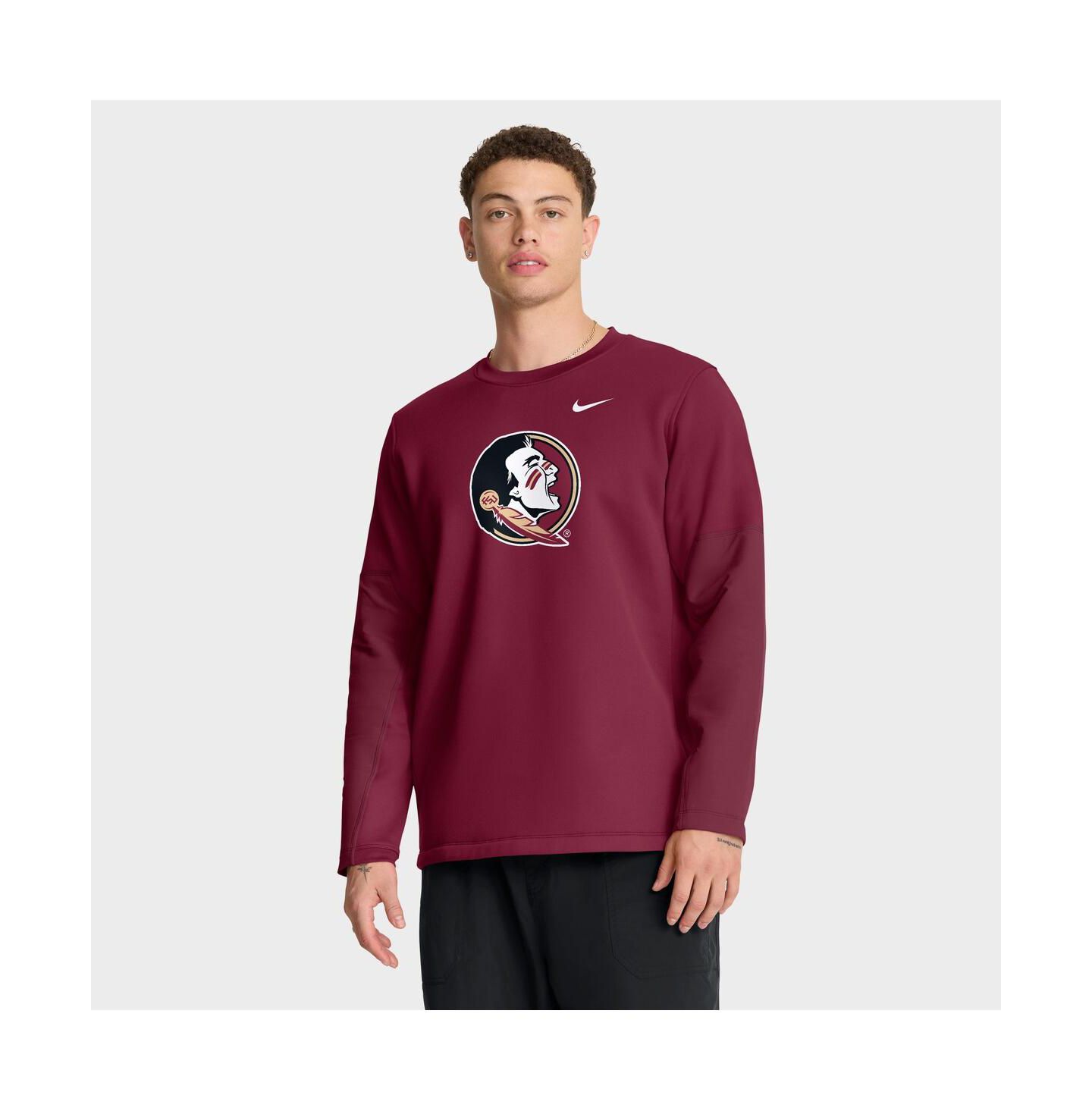 Мужская футболка Nike Garnet Florida State Seminoles 2025 Sideline Coach Performance Long Sleeve — фото 1