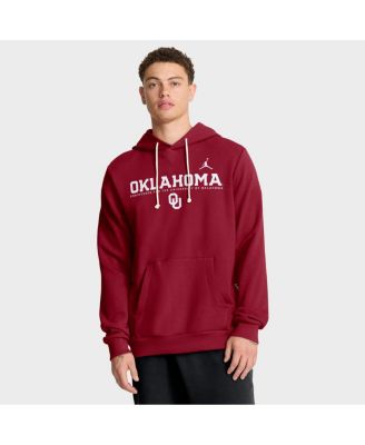 Jordan - Men's Crimson Oklahoma Sooners 2025 Sideline Standard Issue Dri-FIT Hoodie