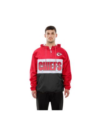 Men's Red Kansas City Chiefs Ripstop Quarter-Zip Hooded Windbreaker