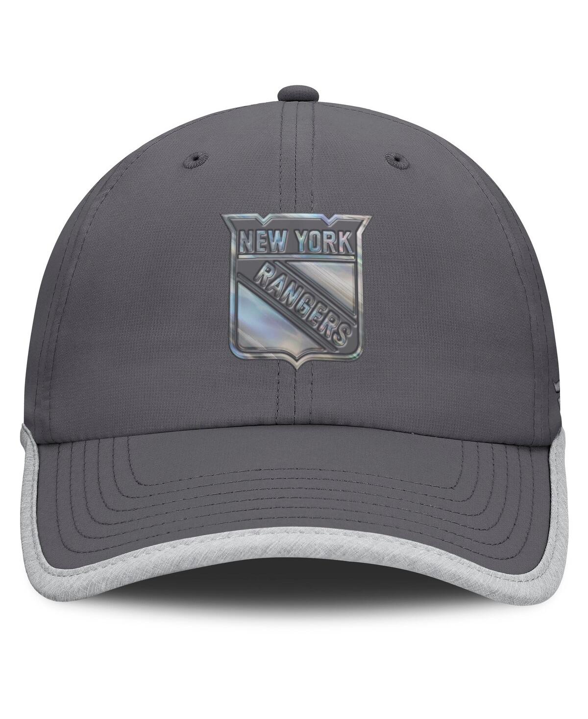 Fanatics Women's Charcoal New York Rangers Fundamental Reflectorâ Adjustable Hat In Gold
