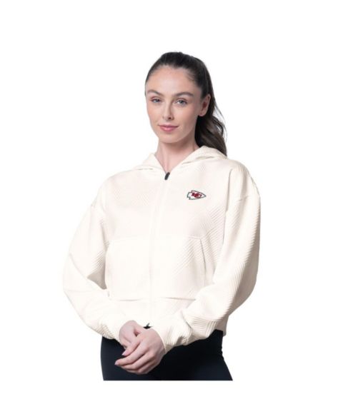 Женское худи MSX by Michael Strahan Cream Kansas City Chiefs Eleanor Full-Zip
