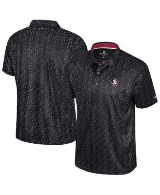 Colosseum - Men's Black Florida State Seminoles Football Print Polo Shirt