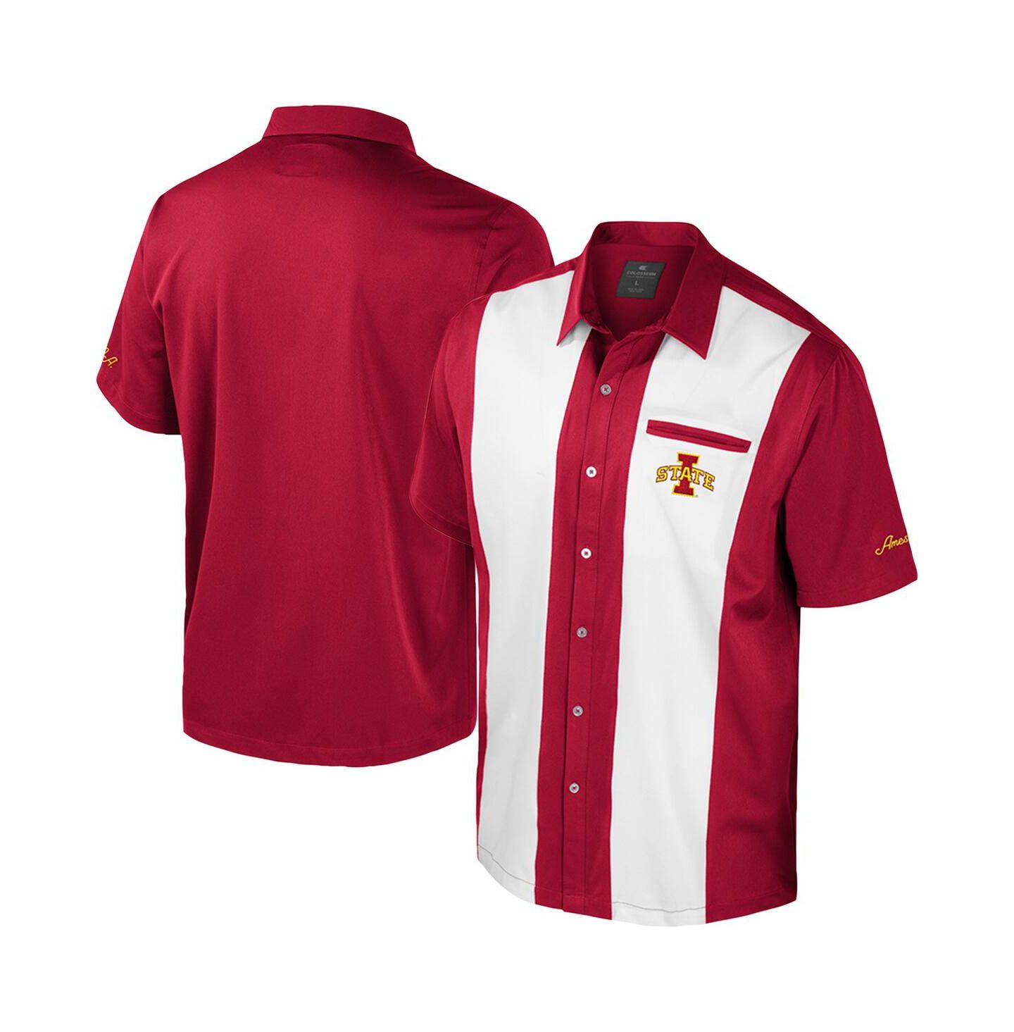 Мужская рубашка Colosseum Cardinal Iowa State Cyclones Strike Bowling Button-Up — фото 1