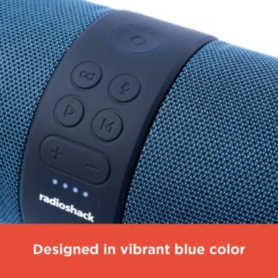 Portable Bluetooth Speaker 14W IPX6 in Rugged Style with RGB Lights FM Radio and TWS for Pairing Blue