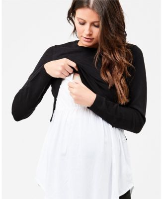 Maternity Pia Nursing Knit in Black