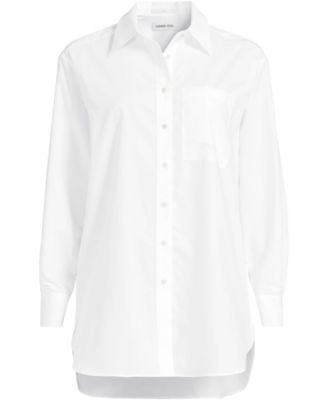 Women's Oversized No Iron Tunic with Statement Collar Shirt