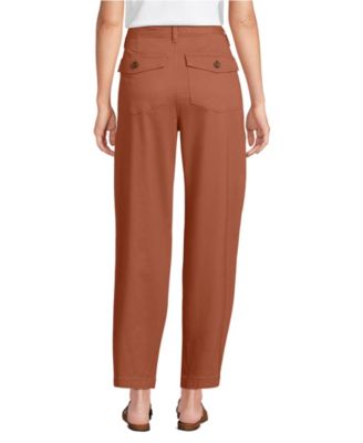Women's Chino High Rise Barrel Leg Utility Ankle Pants