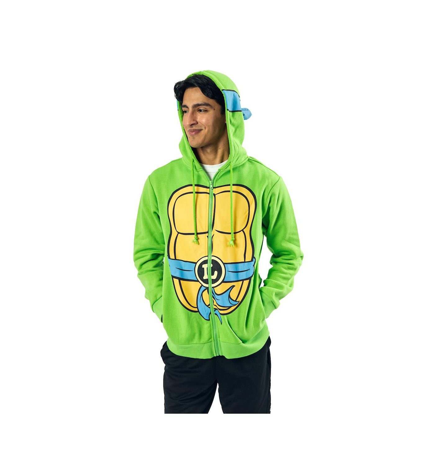 Мужское худи Teenage Mutant Ninja Turtles Leonardo Long Sleeve Green Cosplay -XXL, цвет: Зелёный — фото 1