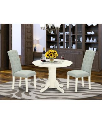 3 piece rubber wood classic round Dining Room Set