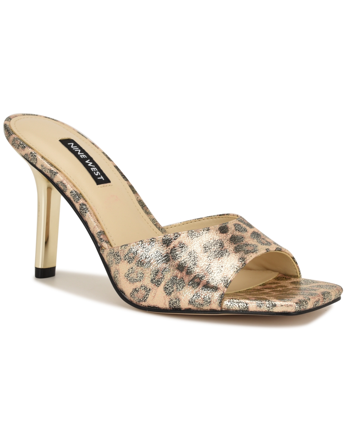 Nine West Women's Disko Square Toe Stiletto Sandals In Gold