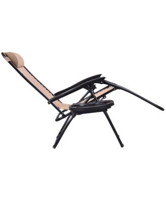 2PCS Zero Gravity Chairs Lounge Patio Folding Recliner Outdoor